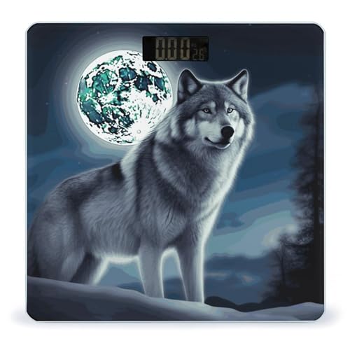 Báscula digital de baño con pantalla LED y vidrio templado