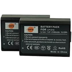 Bateria Canon Rebel T5 DSTE® 2x LP-E10 Li-ion Batería para Canon EOS Rebel T3, EOS KISS X50, EOS 1100D, EOS Rebel T5, EOS Kiss X70, EOS 1200D