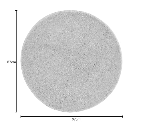 andiamo Teppich Arezzo für Wohnzimmer Esszimmer pflegeleichter eleganter gemütlicher Teppich einfarbig 67 cm rund grau