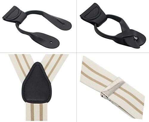 'Timiot Y Back Button 1.4'' Suspenders for Men with Stylish Leather Button Ends Long Lasting Stretch Ultimate Fashion'