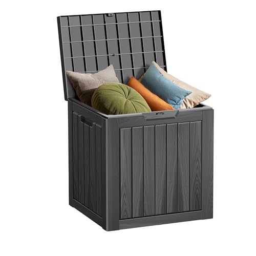 30 Gallon Resin Deck Box, Waterproof Outdoor Storage Bin for Pati...
