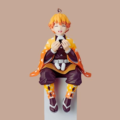 Image of Zenitsu Sitting Premium Action Figures Collectible for Office Desk, Study Table, Car Dashboard, Decoration for Anime Lovers, Fans, Kids, Collectors - Zenitsu 14cm