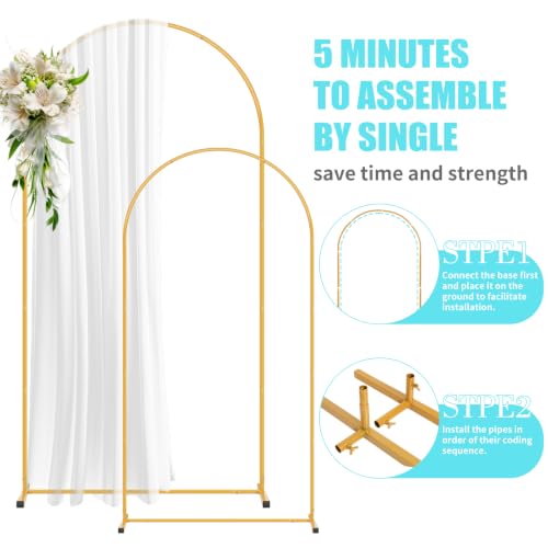 Image of 2 Pack Arch Backdrop Stand and Cover Set (7.2FT /6FT), Balloon Arch Stand
