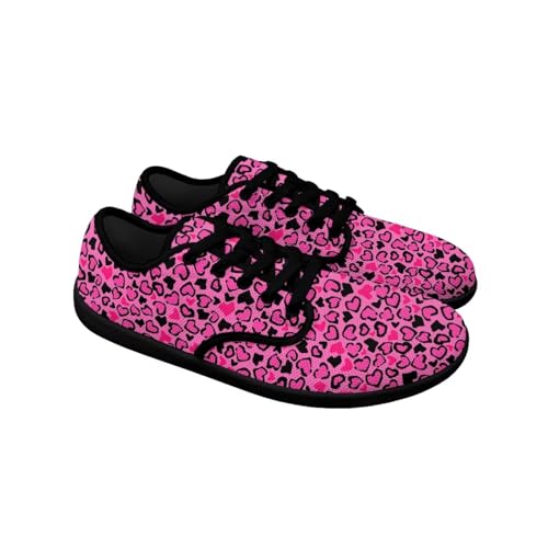 Leopard Print Womens Casual Shoes Lace Up Sneakers Breathable Comfort Walking Shoes Size 5.5-134