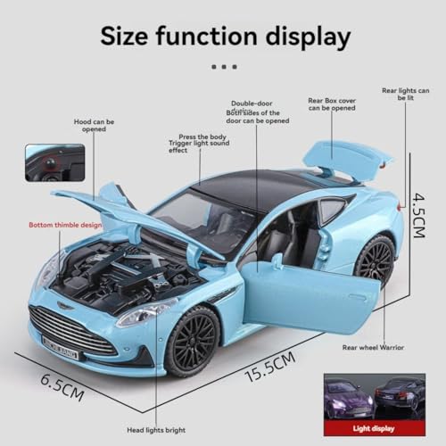 Image of Aston Martin Diecast Car Model - Premium Metal Supercar Toy with Pull-Back Action, Opening Doors & Realistic Detailing | Luxury Scale Model Collectible for Boys, Men & Car Enthusiasts