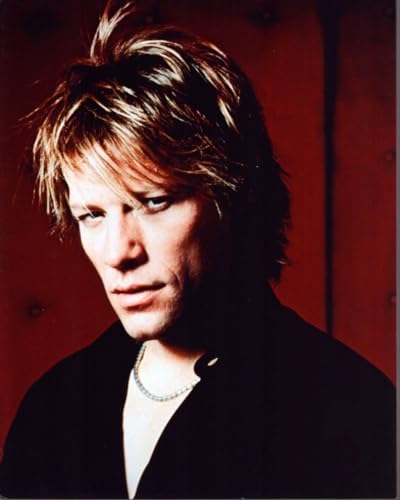 Posterazzi Jon Bon Jovi In Black Top Red Background Photo