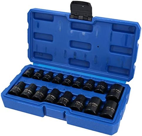 Female Impacted E Torx Star Sockets E5 - E24 3/8" and 1/2" Drive 17pc Set