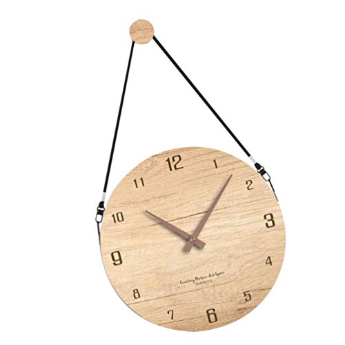 Winomo Home Decoration Wall Clock Hanging With Rope Wood Clock Home Decor For Kitchen, Living Room, Bedroom, Office Digital Clocks #TOP17