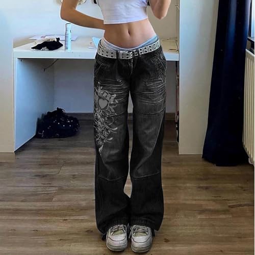 Women's Baggy Denim Pants High Waisted Y2K Wide Leg Oversized Jean Cowboy Boyfriend Cargo Jeans Streetwear Trousers2