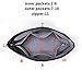 iN. Multi-Pocket Travel Handbag Organizer Insert Large for Tote Bag Purse Liner Insert Organizer with Handles (Large, Black)