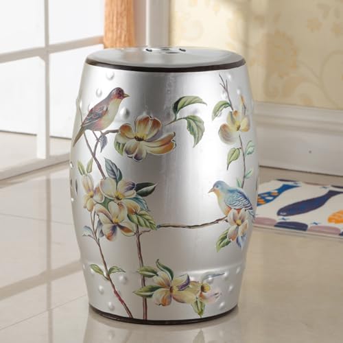 Taburete de jardín de cerámica pintado a mano, mesa redonda decorativa de porcelana para sala de estar y exteriores, diseño clásico de campo francés, muebles esmaltados