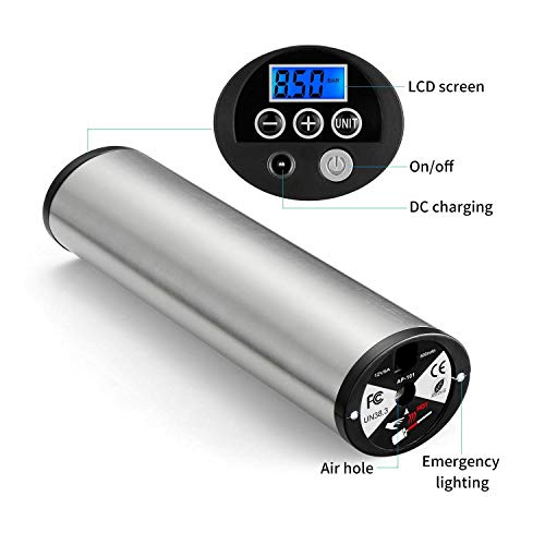 Bike Inflator Air Pump Mini Electric Tyre Pressure Gauge Led Lighting With Usb #TOP3