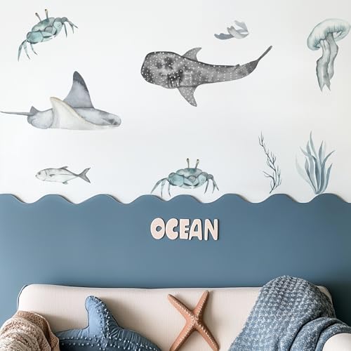 Vinilos decorativos animales marinos grandes para pared miniatura 7