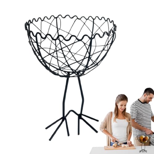 Tewzafiya Paniers en fil métallique pour oeufs frais | Panier de récolte | Grand porte-œufs pour fruits enfants, cuisine, pain, pâque, boîte de rangement