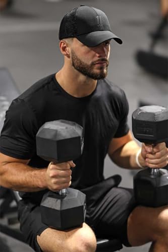 Image of King & Fifth Performance Trucker Hat for Men, Men's Workout Hat, Black, S /M