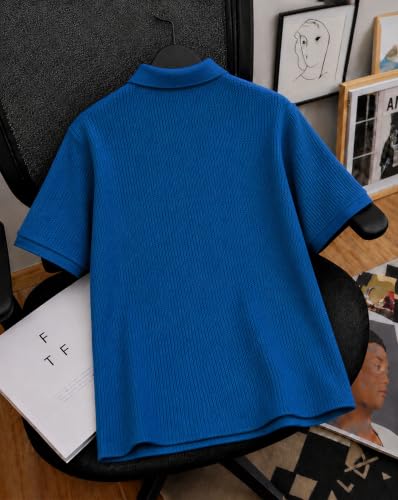 Image of AUSK Men's Spider Graphic Printed Polo T-Shirt | Cotton Blend Textured Half Sleeve Regular Fit Polo Neck Casual Wear Tshirt for Men