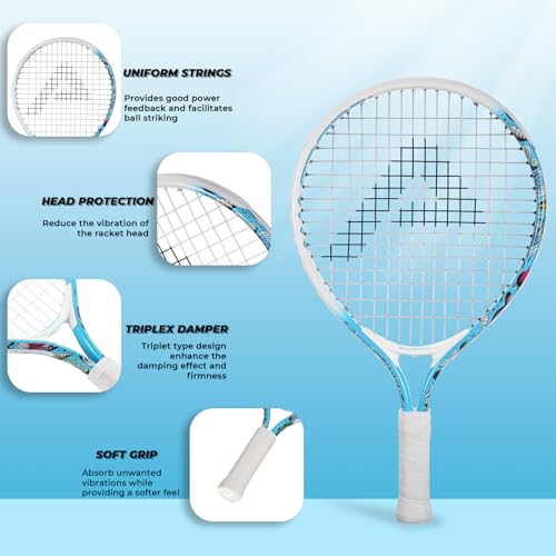 AMA SPORT Raqueta de Tenis Infantil 17" Azul con 12 Pelotas miniatura 2