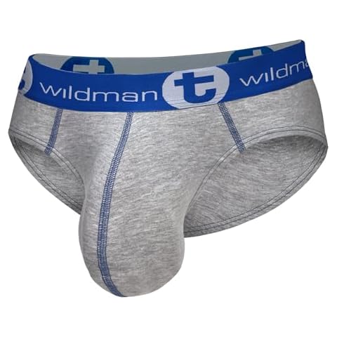 Wildmant Big Boy Pouch Cotton Brief Gray and Blue Large Cover