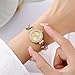 ADSBIAOYE Women's Fashion Simple Floral Bracelet Watch Diamond Quartz Light Luxury Watch (Pink)