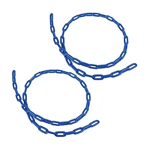 REZNOR Heavy Duty Thermoplastic Coated Metal Link Chain Set for Hammock Swing Indoor Outdoor (1.5 Meter, Blue)