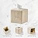 Natural Travertine Textures Tissue Box Cover Square for Home Decor,Resin Heavy Tissue Box Holder for Bathroom Countertop,Tabletop,Bedside Table,Office (Handmade of Resin)