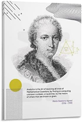 BLUDUG Woman in Black History Poster Maria Gaetana Agnesi Quote Poster Canvas Painting Posters And Prints Wall Art Pictures for Living Room Bedroom Decor 16x24inch(40x60cm)