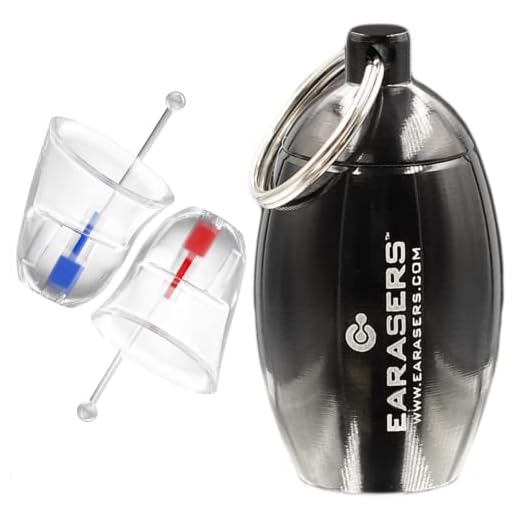 EARasers Noise Cancelling Earplugs - Reusable Soft Silicone Noise Reduction Musician Comfort US Earplugs For Concert, Dentist With Waterproof Black Keychain Carrying Case – 19dB Peak Reduction (Small)