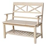 International Concepts Double X- Back Bench, Unfinished