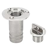 Agatige Marine Stainless Steel Drain Plug, Marine Drain Plug Fits 1 inch Hole, Boat Oval Garboard Transoms Garboard Deck Hardware for Boat Transoms, Ice Chests