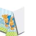 Creative Converting Bears First Birthday Plastic Table Cover, Blue, Rectangle 54 x 108"
