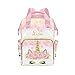 CUXWEOT Personalized Unicorn Art Diaper Bag Backpack Name Custom Mommy Baby Bags Casual Travel Daypack for Mom Gifts