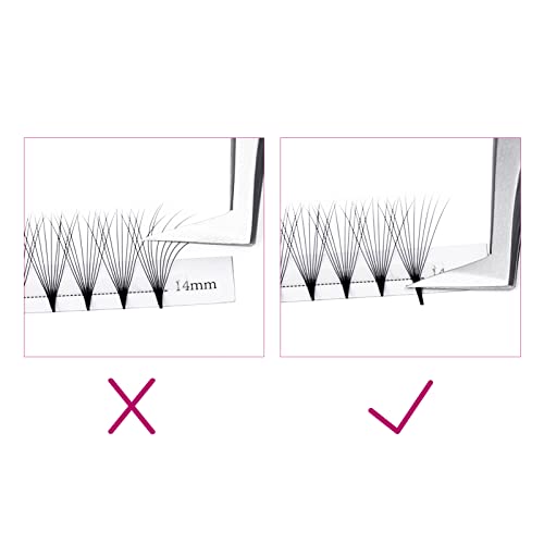 Volume Lash Extensions Mixed Tray 0.07 C Curl 10D Premade Fans Eyelash Extensions 8-14mm Premade Lash Fans Short Stem Russian Volume Lashes (0.07-C, 8-14mm Mix)