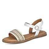 s.oliver damen 28120 offene sandalen Applikationen s.Oliver Damen Riemensandale weiß/Puder/Gold 37 (37)