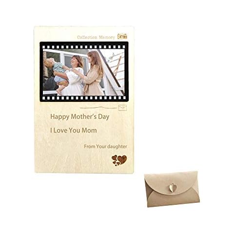 Tarjetas de felicitación personalizadas SalmophC con foto de película y grabado en madera Cover