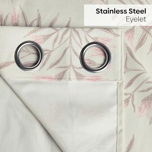 Image of haus & kinder Digital Printed Cotton Window Curtain 5 Feet Long Pack of 1 Window Curtain, 5 Feet Curtain for Window (Petal Drift, Light Pink 130x152 CM)
