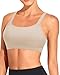 Tempt Me Women Beige Sports Bra Bikini Tops Scoop Neck Bathing Suits Top Padded Swim Crop Tops Only XL