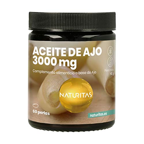 Aceite de Ajo 3000 mg 60 Perlas Naturitas Essentials | No tiene olor a ajo | Sin gluten | Sin lactosa
