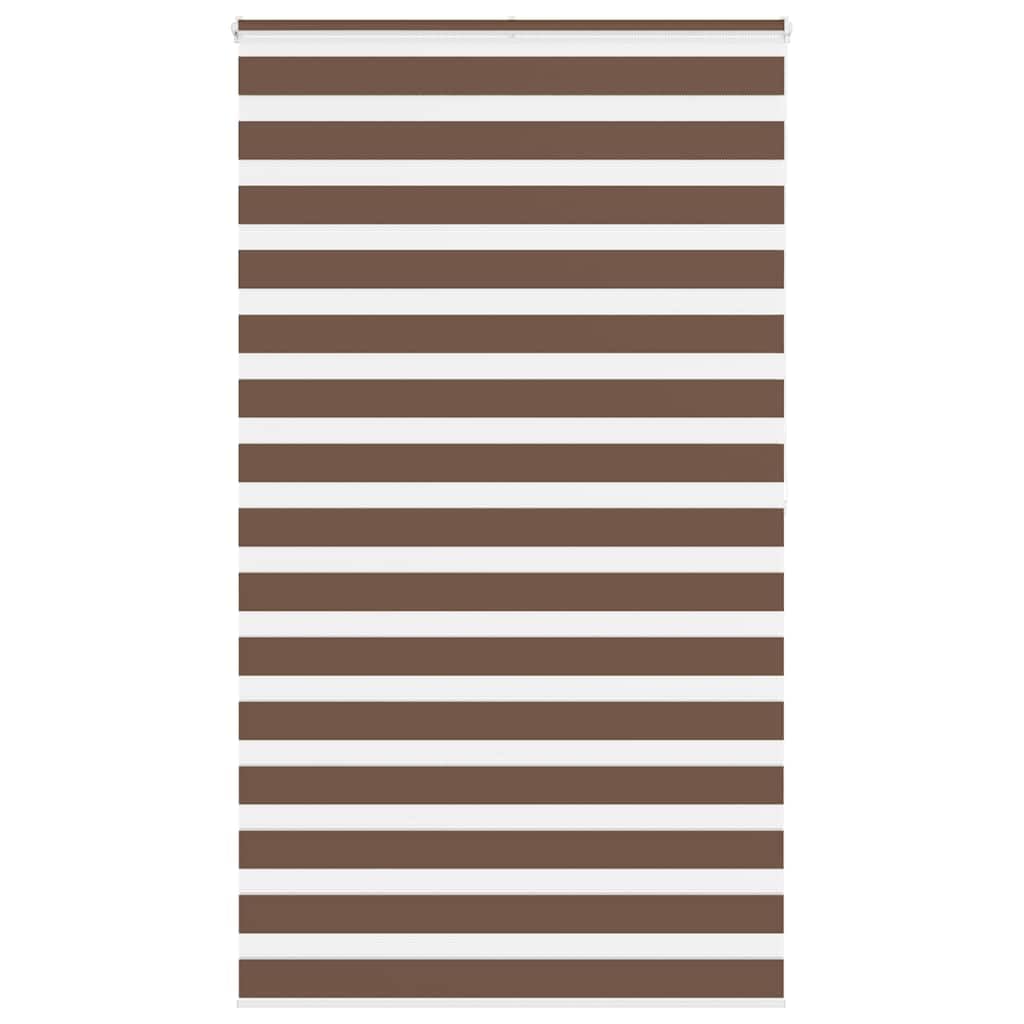 Roleta Zebra Brązowy 130x200 cm Poliester | Szerokość tkaniny 125,9 cm, podwójna warstwa półprzezroczysta i nieprzezroczysta, montaż za pomocą śrub lub bez wiercenia