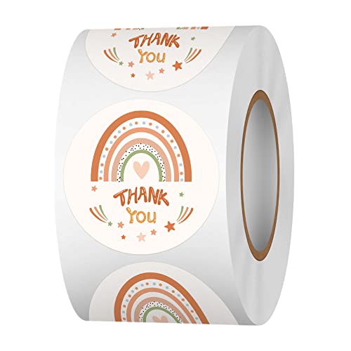 Acetiamin Thank You Sticker Roll, 1.5 Inches 500 Pcs Boho Label Stickers For Kids And Adults, Round Envelope Seals Stickers For Goodie Bags, Gift Favors Box, Cards, Beer Bottle, Party Supplies #TOP4