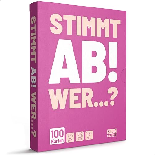 Stimmt Ab! Wer...? - Heiz` die Gerüchteküche an! - Partyspiel mit 100 Spielkarten - Kartenspiel - Pâ€¦ – Miniatur