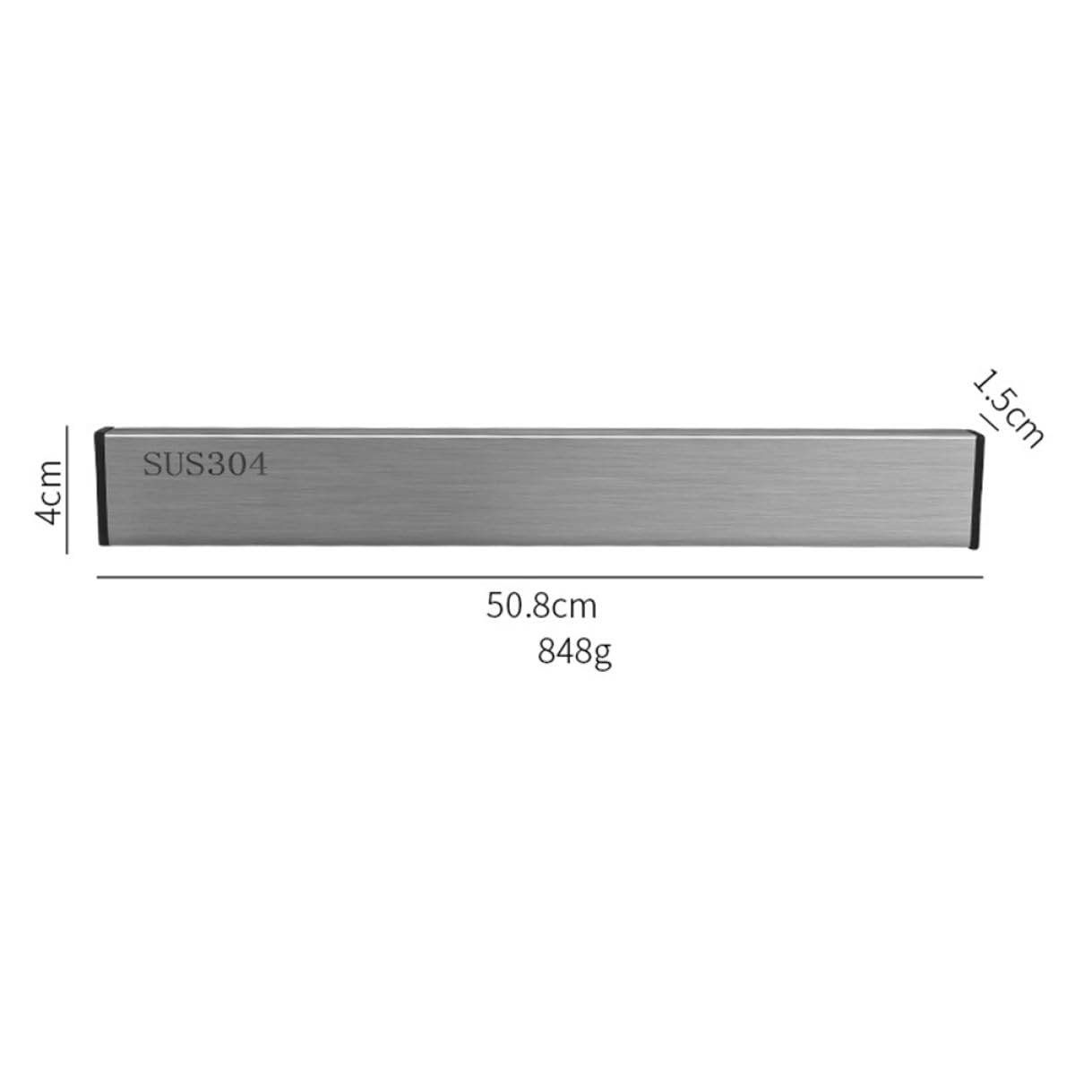 Magnetischer Schneideleistenhalter mit Schnellverschluss 50cm aus Edelstahl und Ordentliche Aufbewahrung ohne Bohren für Stilvolles Küchenzubehör