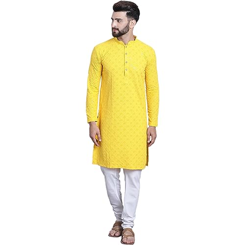 Image of SOJANYA (Since 1958 Men's Pure Cotton Sequence Kurta & Pyjama Set