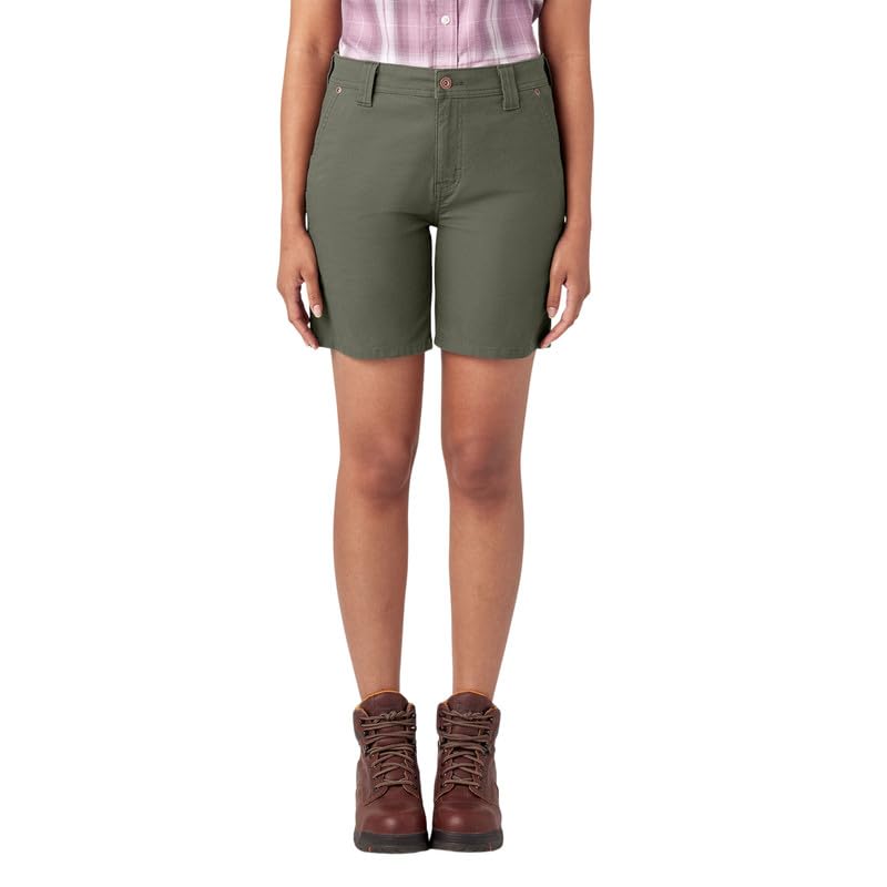 Dickies, Women's, W Carpenter Duck Short, RNSD MOSSGRN, 28