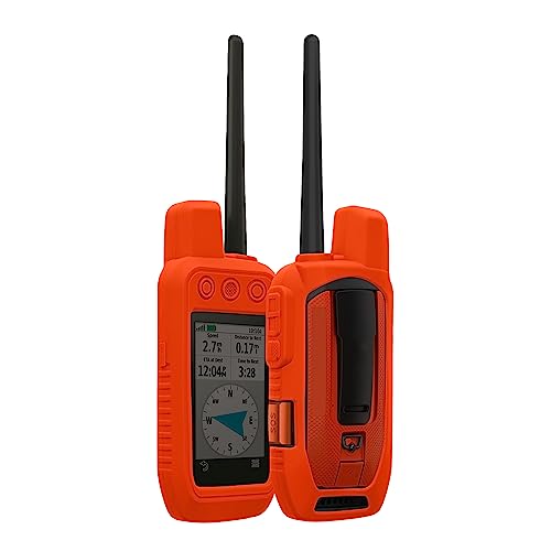 kwmobile Case Compatible with Garmin Alpha 200i / Alpha 300i - GPS Handset Navigation System Soft Silicone Skin Protective Cover - Orange -  54579.29