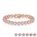 Bamoer Mother's Day Gift Luxury Rose Gold Plated Bracelet with Sparkling White Cubic Zirconia Stones for Women