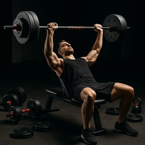 6 In 1 Dumbbell Adjustable Weight Lifting Barbell Bar Kettlebell Weights Set | Bodybuilding Barbell Bench Press Exercise Fitness Training Home Gym Workout Dumbbells Set (30, Kilograms) - 7