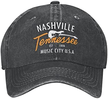 Pkaixin Nashville Music City Baseball Cap Unisex Adjustable Casual Denim Hat