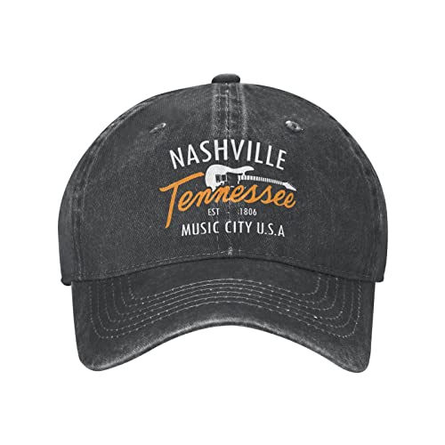 Pkaixin Nashville Music City Baseball Cap Unisex Adjustable Casual Denim Hat #TOP1
