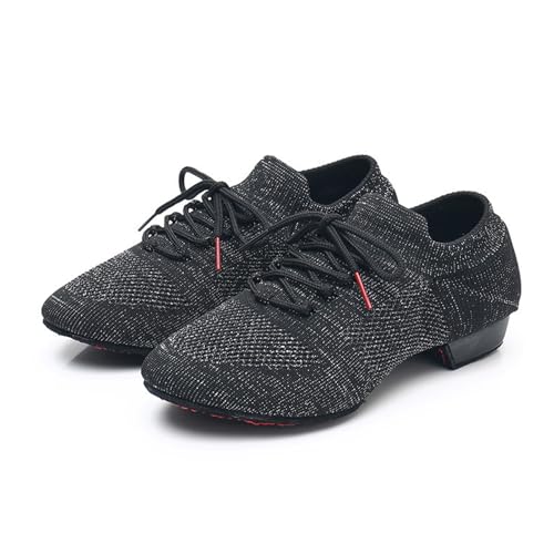 Rosefinch - Rosefinch Women's Jazz Dance Shoes Knitted Yoga Latin Ballet Modern Dance Practice Shoes Black Suede Sole 38