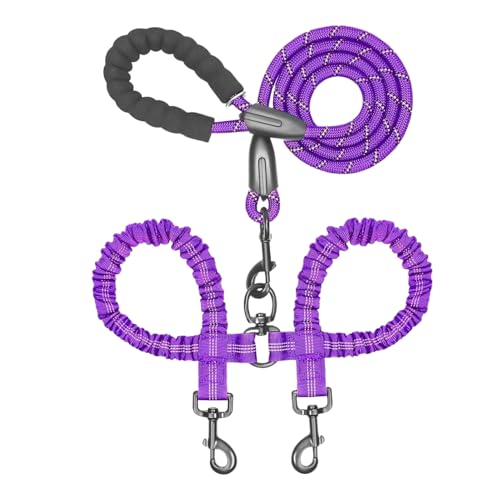 Cuerda de tracción – Cuerda de plomo para perro | Correa doble para caminar para cachorros | Cuerdas de entrenamiento para perros pequeños | Divisor de correas de doble tracción | Correas ajustables